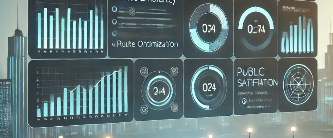 DALL·E 2024-09-03 12.07.12 - A modern dashboard interface showing KPIs and Business Intelligence (BI) data related to municipal services. The dashboard includes grap